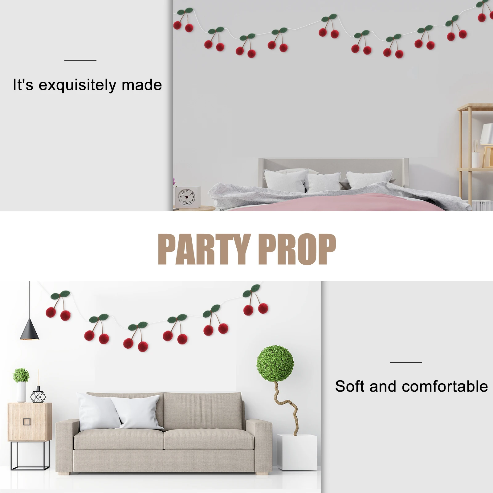 

Simulated Waxberry Ball Hanging Decoration Artificial Fruit Fake Hairball Office Home Party Prop Wear-Resistant Material