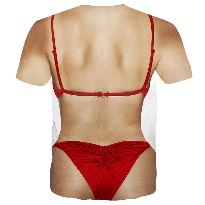 Lustiges, sexy 3D-gedrucktes Bikini-Y2K-T-Shirt für Männer und Frauen, Hip-Hop-Streetwear, lässige Outdoor-Kleidung, kreatives Sommer-Kurzarm-Oberteil – Detail 5