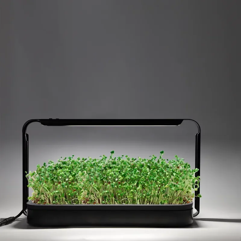 Eco-Friendly Indoor Garden Kit with Electronic LED Tray Hydroponic Starter Sets Growing Microgreens and Vegetables