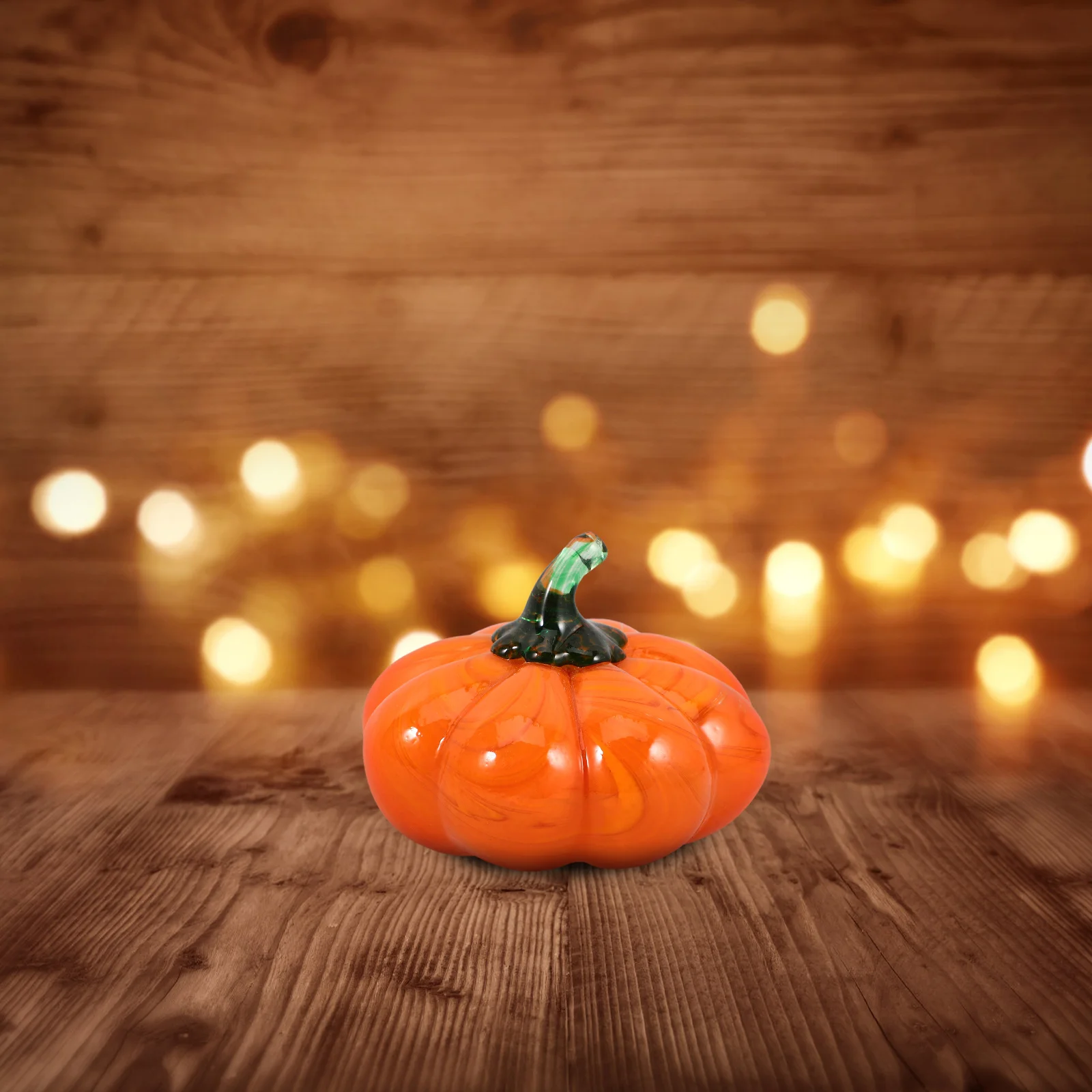 

Glass Pumpkin Decor Fine Workmanship Beautiful Appearance Living Room Bedroom Party Accent Glass Pumpkin Scene Layout