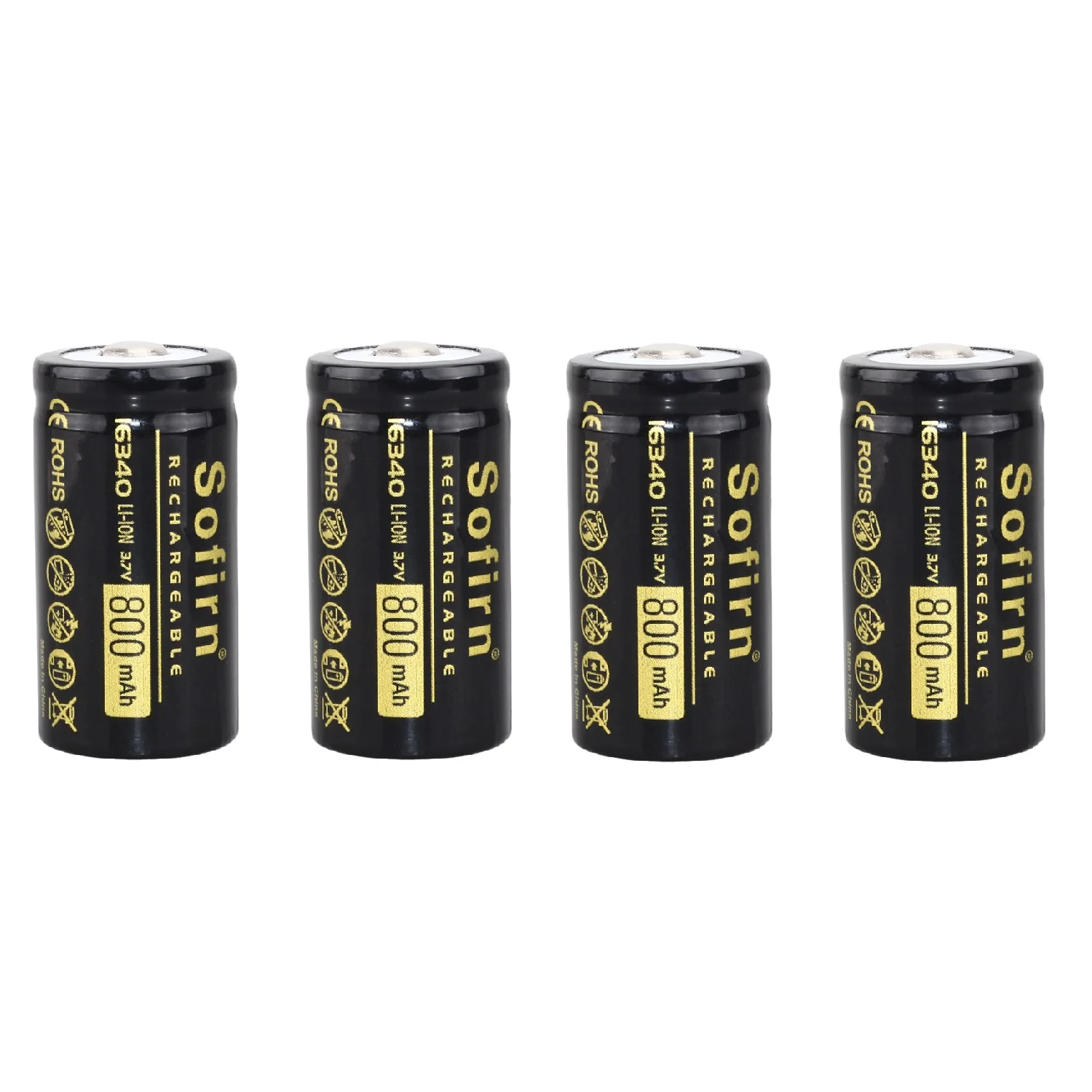 Sofirn 800MAh 16340 batería recargable descarga de alta potencia 3,7 V Li-ion 16340 baterías recargables de celda