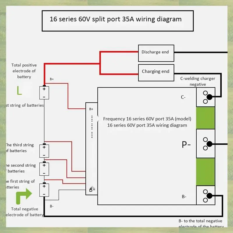

N15R-8X 16S 60V 35A Li- Lithium 18650 Battery BMS PCB Protection Board With UPS Energy Inverter