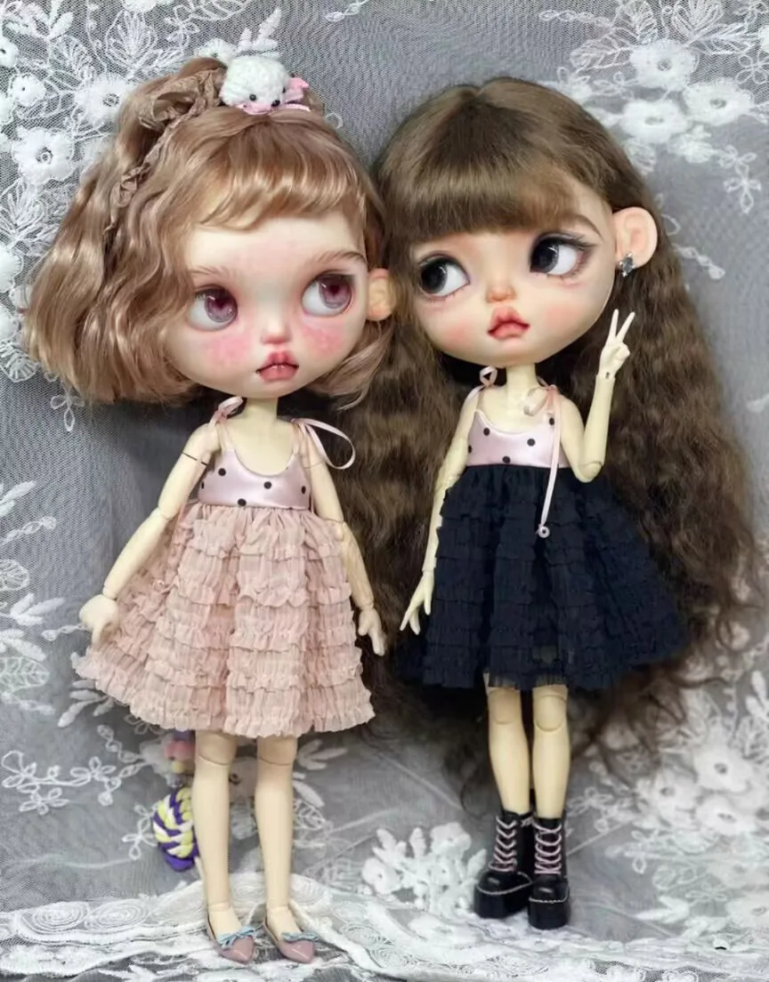 2025 1pcs Kawaii Dot Blythe Cake Dress/ Strapless Dress 1/6 30cm(Fit for  azone,Pullip,Ob22/24/26, Licca)