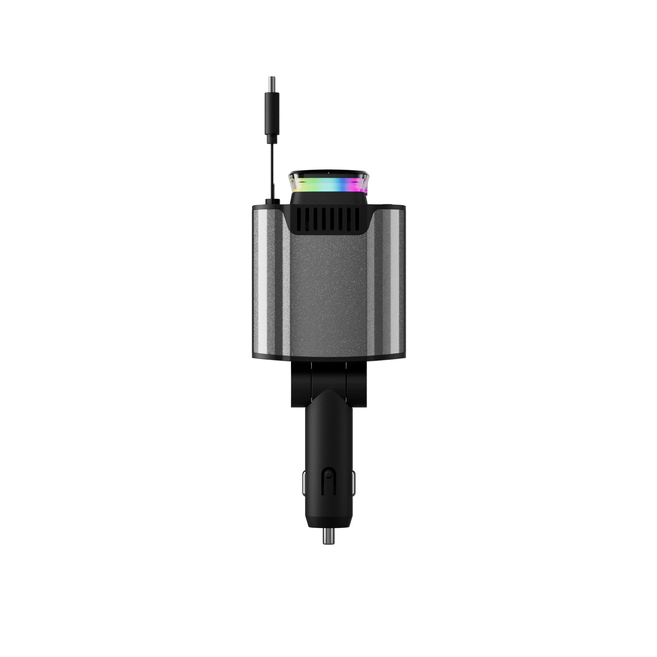 

120W 6-in-1 Car Fast Charger with USB/Type C Retractable Aromatherapy Air Freshener Window Breaker Roof Starlight Cable