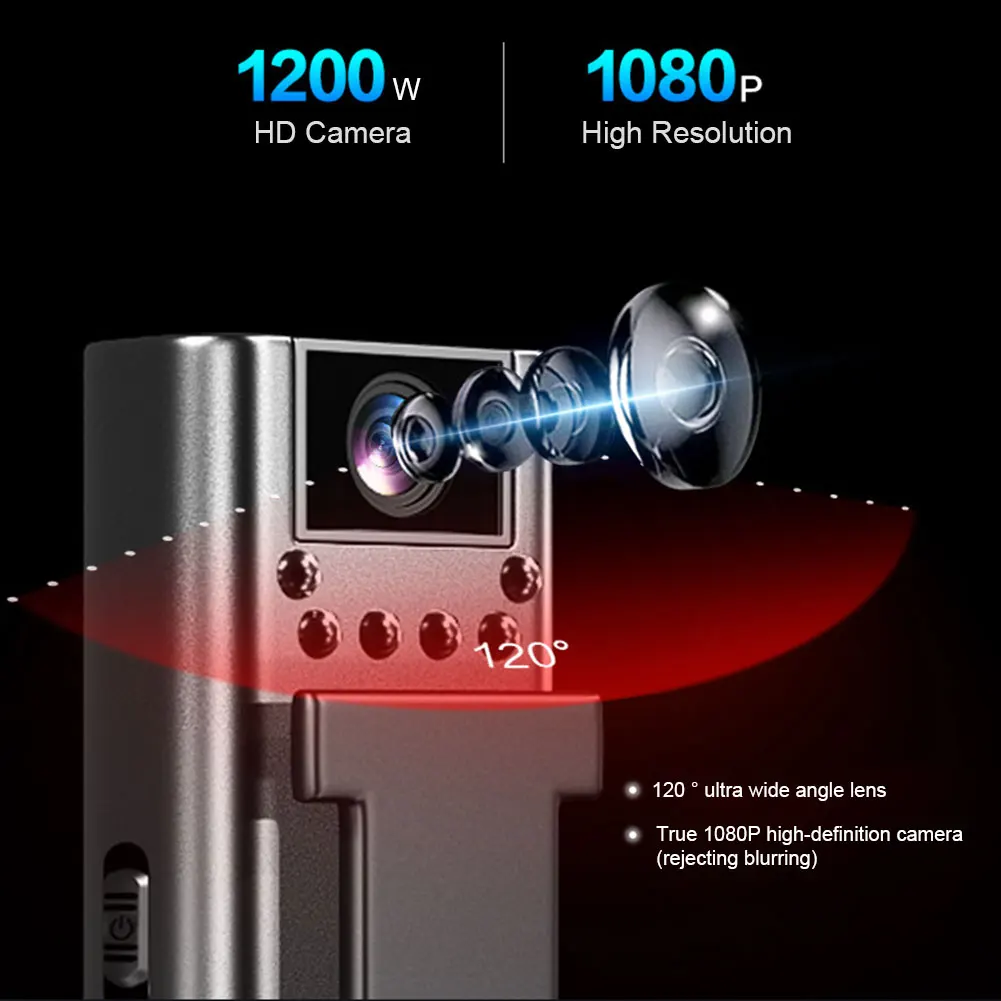 Kamera Mini HD 1080P Perekam Video Digital Kecil Portabel Kamera Tubuh Polisi Camcorder Kecil WIFI Perekam Penegakan Hukum Portabel