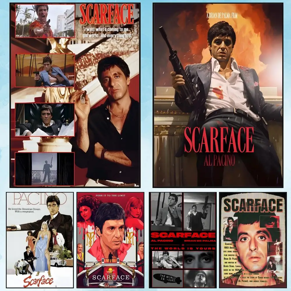 

TV S-S-Scarface Movie Painting Calligraphy HD Waterproof Canvas poster Art: Aesthetic Wall Decor Home,Bar & More
