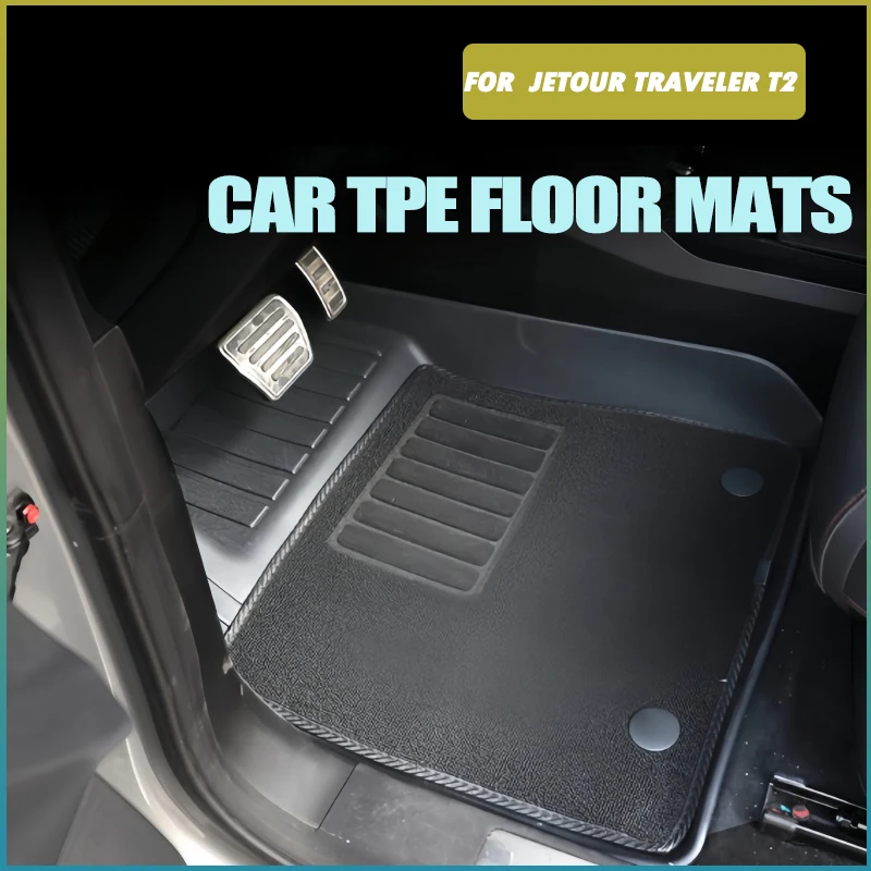 

Car TPE Floor Mats Fit for Jetour Traveler T2 2023-2025 Auto Full Surround TPE Double Layer Floor Mats Car Interior Accessories
