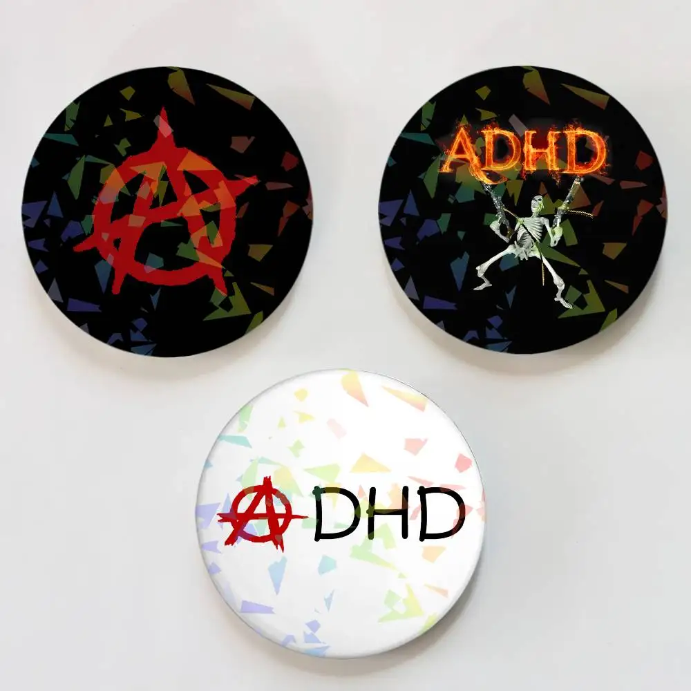 Neue ADHS Punk Pin Abzeichen Fragmentation Laser Spiel Figur Soft Button Pins Handgemachte Cartoon Runde Brosche Tasche
