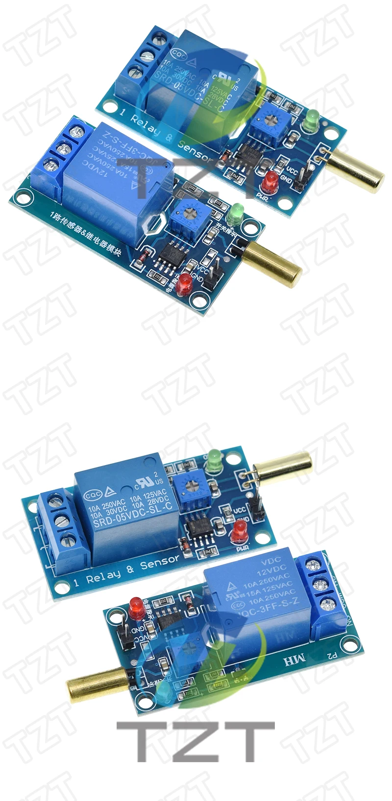 1/3 Stück 5V 1-Kanal-Ausgang Neigungswinkelsensor-Relaismodul Golden SW520D Kugelschalter Neigungssensormodul für Arduino – Detail 5
