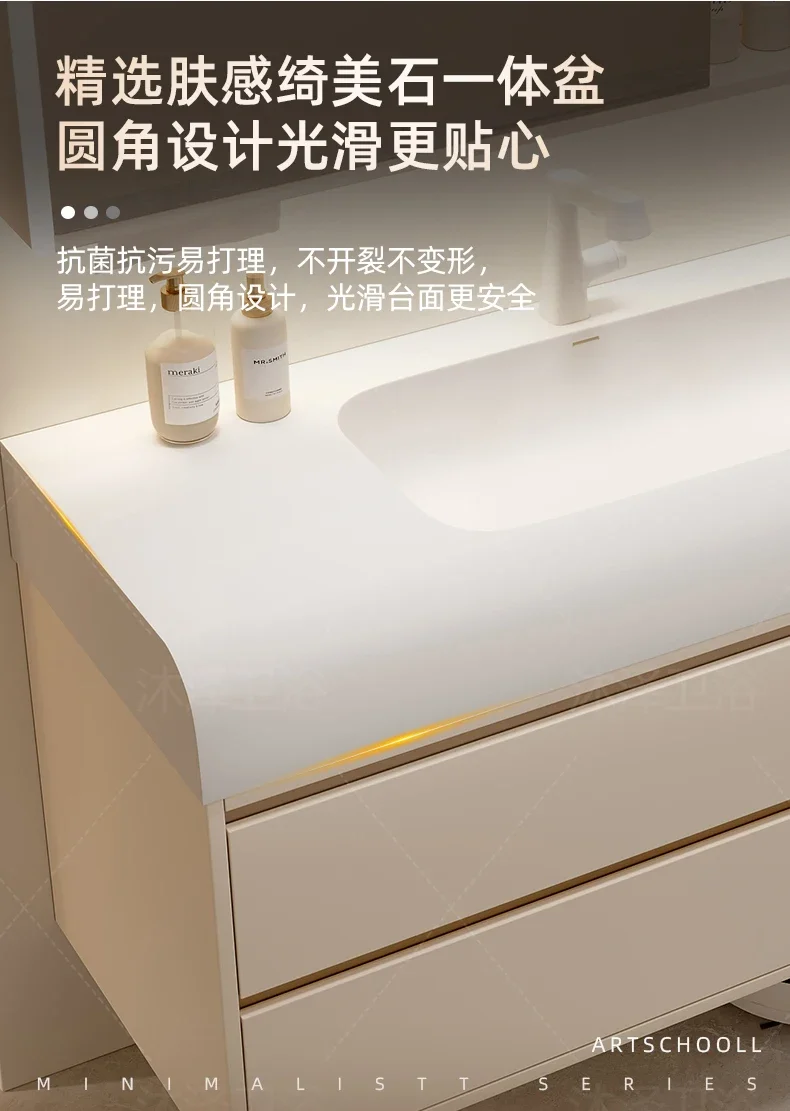 Vanity with Sink Shelves Sink Under Cabinet Bathroom Bathroom Sets Full Set Furniture Comfortable with Drawers Storage Cabinet