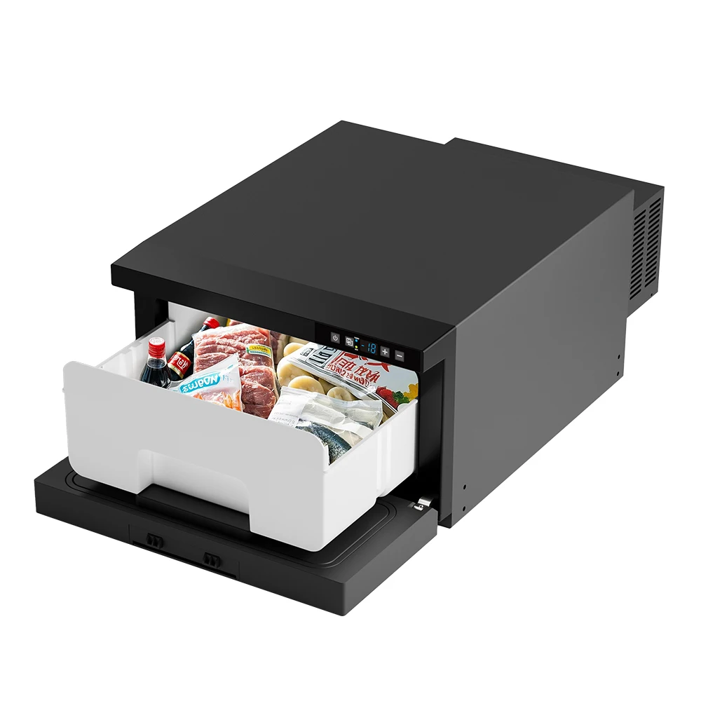 Quiet Operation Drawer Refrigerators 12V 24V Compressor Fridge 21L Freezer for Cars Camper Van Truck Camping Use