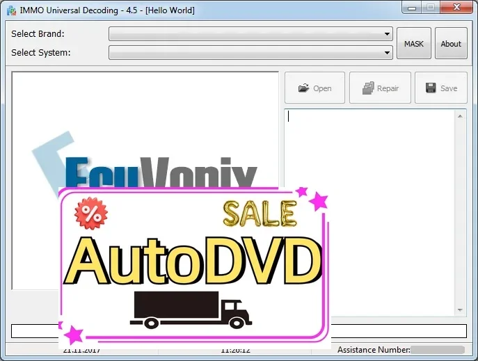 

Универсальный декодирующий калькулятор AutoDVD IMMO 4,5 [2017]+EDC17/MED17/MEV17 EEPROM Checksum +USB-ключ