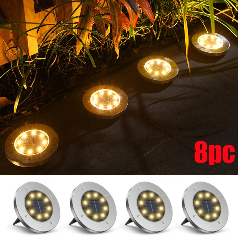 disco de energia solar luz ao ar livre jardim solar luz subterranea deck luz spotlight enterrado solar led lampada decoracao do jardim 20led 01