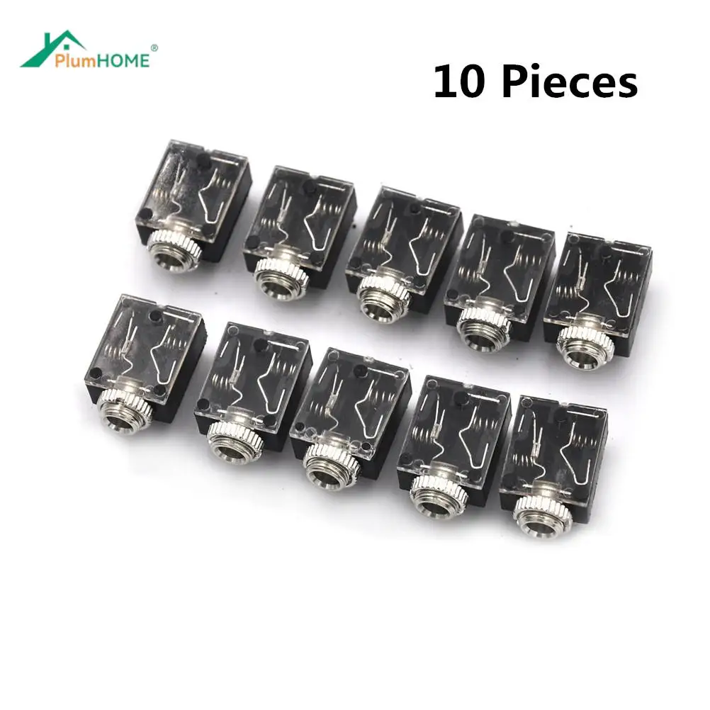 

10pcs/lot 5 Pin Headphone Jack PCB Mount Female 3.5mm Stereo Jack Socket Connector Headphone Jacks