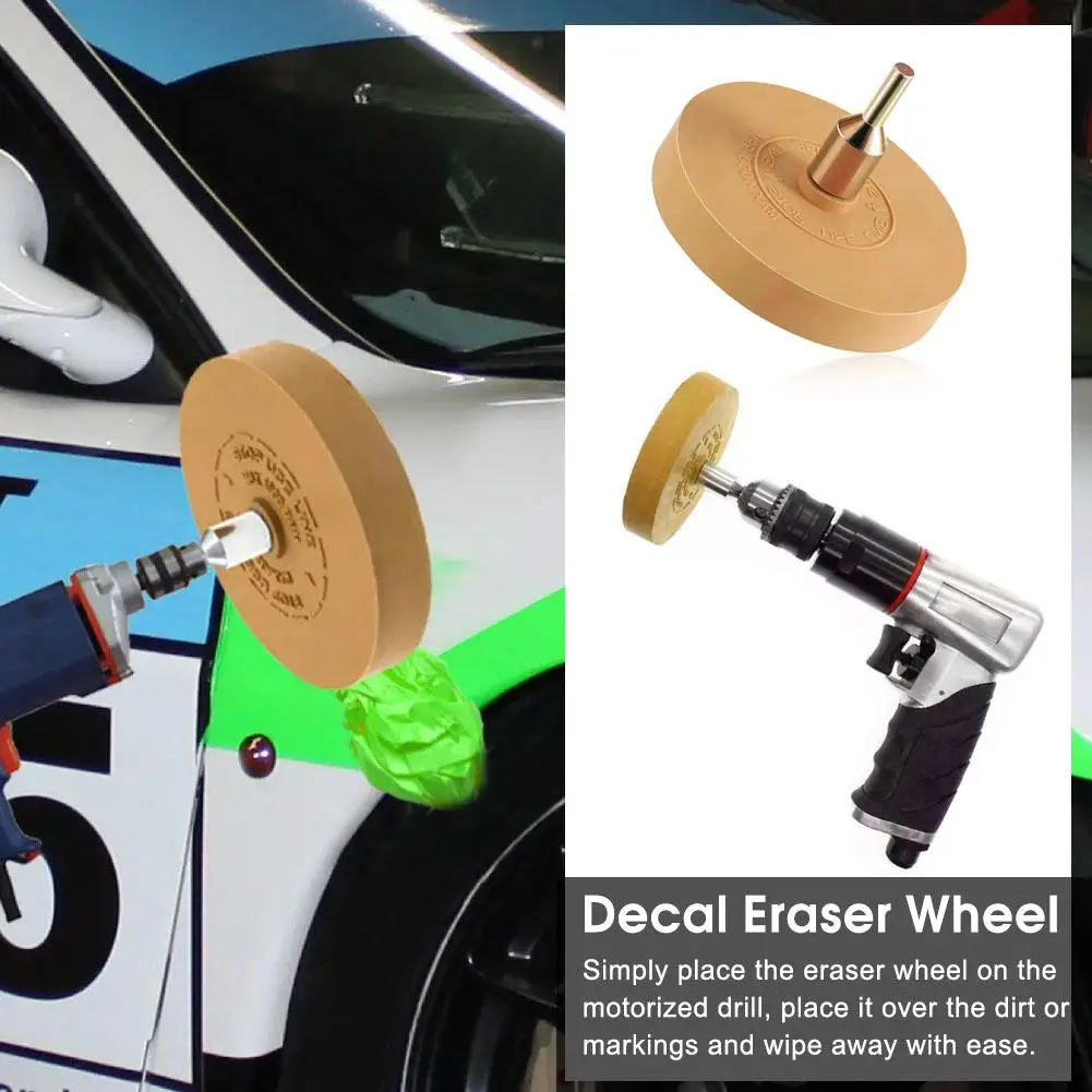 Decal Remover Eraser Wheel Removes Pinstripes Vinyl Tapes Sticker Adhesive Remover Wheel For Drill Rubber Eraser Remover To I9e3