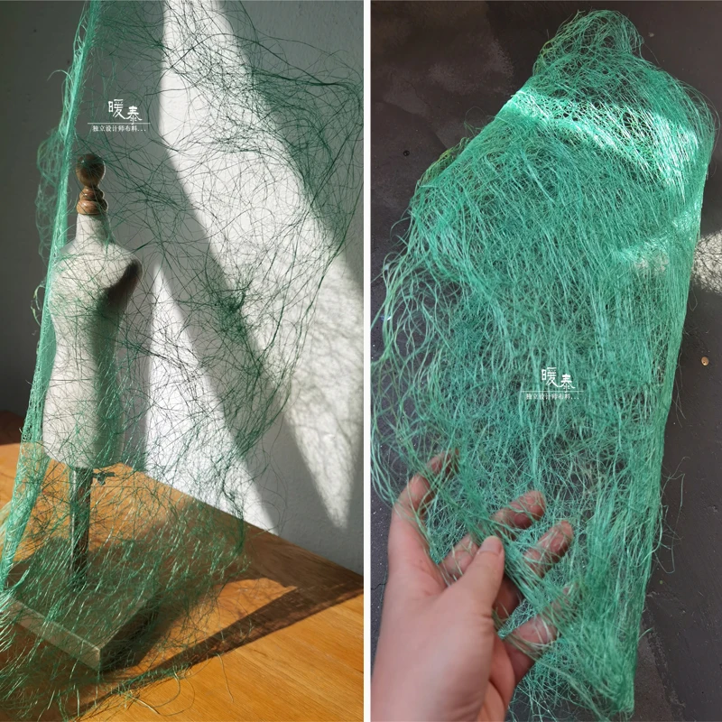 43x43cm Handmade Green Net Fabric for Sewing Background Decoration Stage Performance Costumes Dyeing Cloth Fabrics