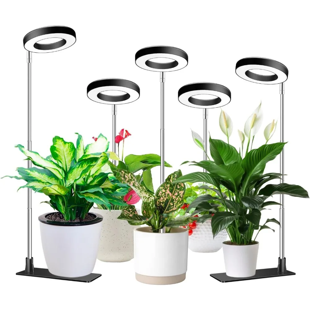 

Регулируемый светильник для выращивания комнатных растений полного спектра с автоматическим таймером, 3 режимами, 10 уровней яркости — 5 шт.