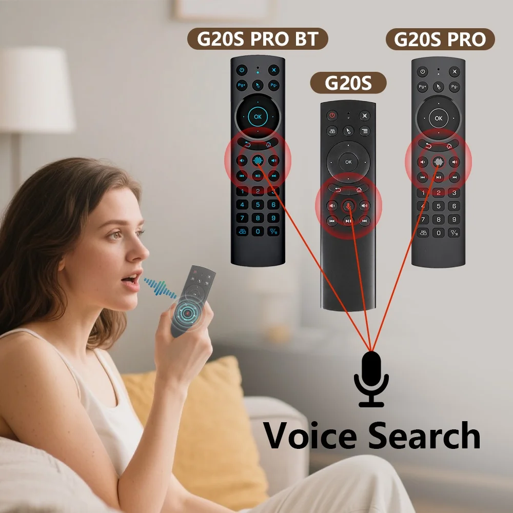 G20 G20S Pro Air mouse 2.4G Wireless Backlit Voice Remote Control G20SPROBT Gyro IR Learning for X96Q Tanix W2 Android tv box