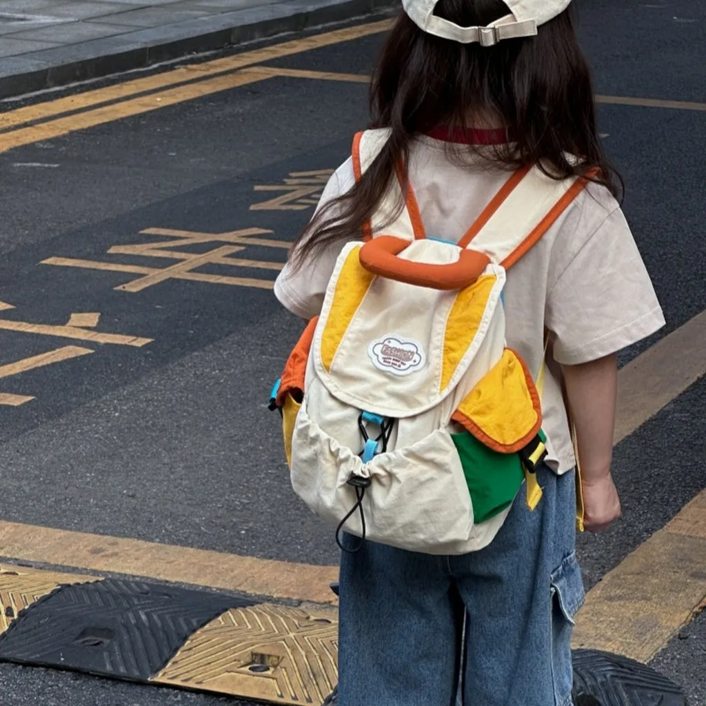 Patchwork Kids Bag  Colorblock Backpack Kids Backpack Lightweight Children'S Backpack For Primary School Casual Outings
