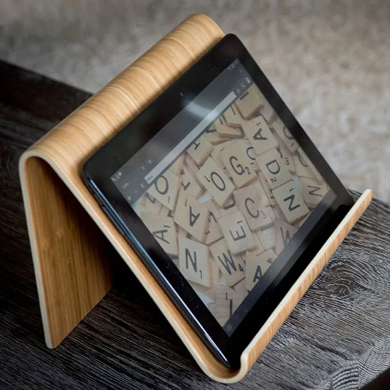 Multifunctional Bamboo Wood Universal Tablet PC Phone Stand Holder Bracket for IPad Samsung Tab Holder Bracket Household Desktop