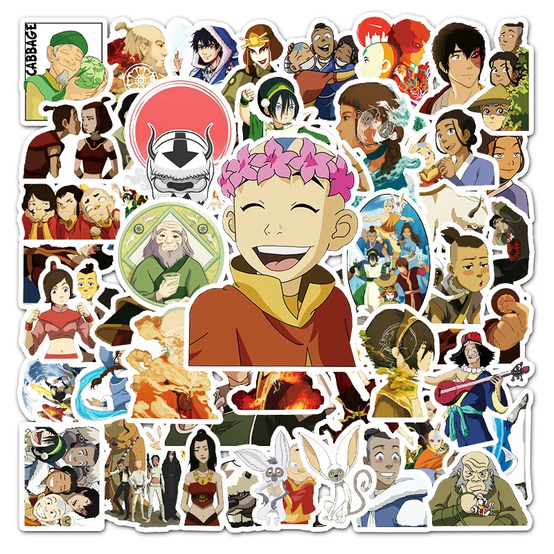 50 Stuks De Laatste Airbender Serie Graffiti Stickers Geschikt Voor Laptop Helmen Desktop Decoratie Diy Stickers Speelgoed Groothandel