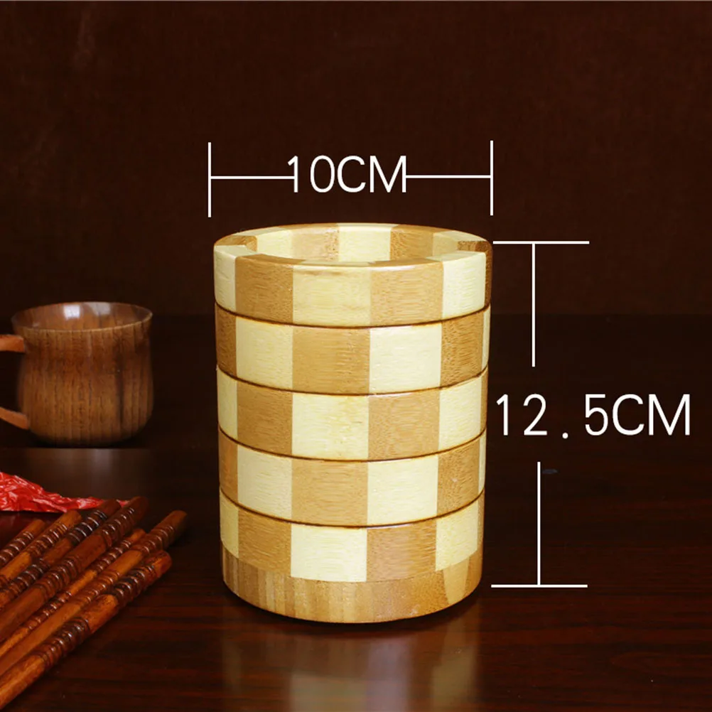 

Bamboo Drain Chopstick Tube Chopsticks Cage Rack Kitchen Utensils Storage Round