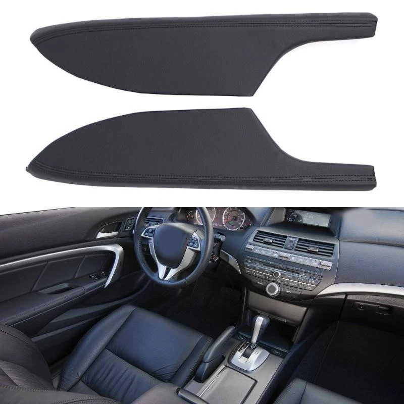

P5ED Leather Front Door Panels Armrest Cover Replacements for 2008-2012 Accord Coupe Car Interior Accessory