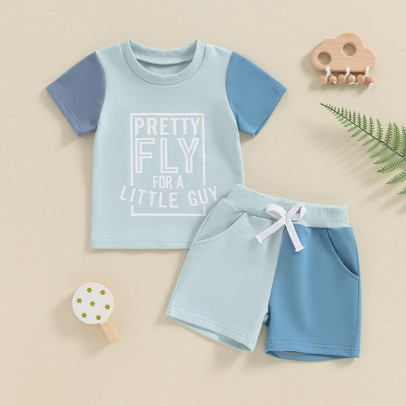 Toddler Baby Boy Summer Outfit Short Sleeve T Shirt Top Casual Shorts Set Infant Newborn Clothes 6 12 18 24 Month 2T