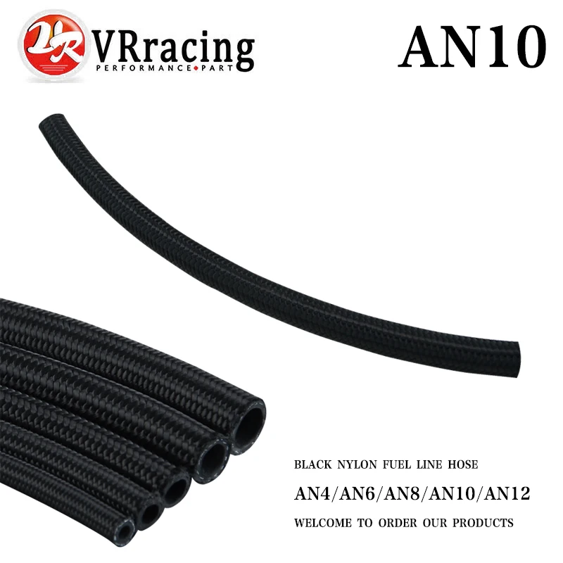 VR -  10 AN -10AN AN10 Black  Braided Fuel/Oil/Gas Line Hose One Feet 0.3M VR7314-1