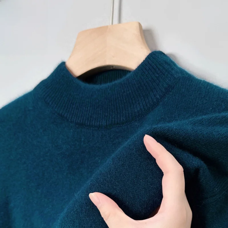 

Мужской вязаный свитер Thiened f с высоким воротником Hine Waable, осень-зима, Новое поступление, теплое молодежное повседневное волокно из полиэфирного волокна...