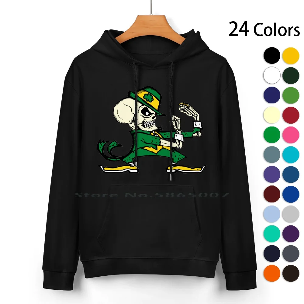 The Violent Irish Pure Cotton Hoodie Sweater 24 Colors Irish Ireland Eire Emerald Isle Skeleton Zombie Brass Knuckles Fighting