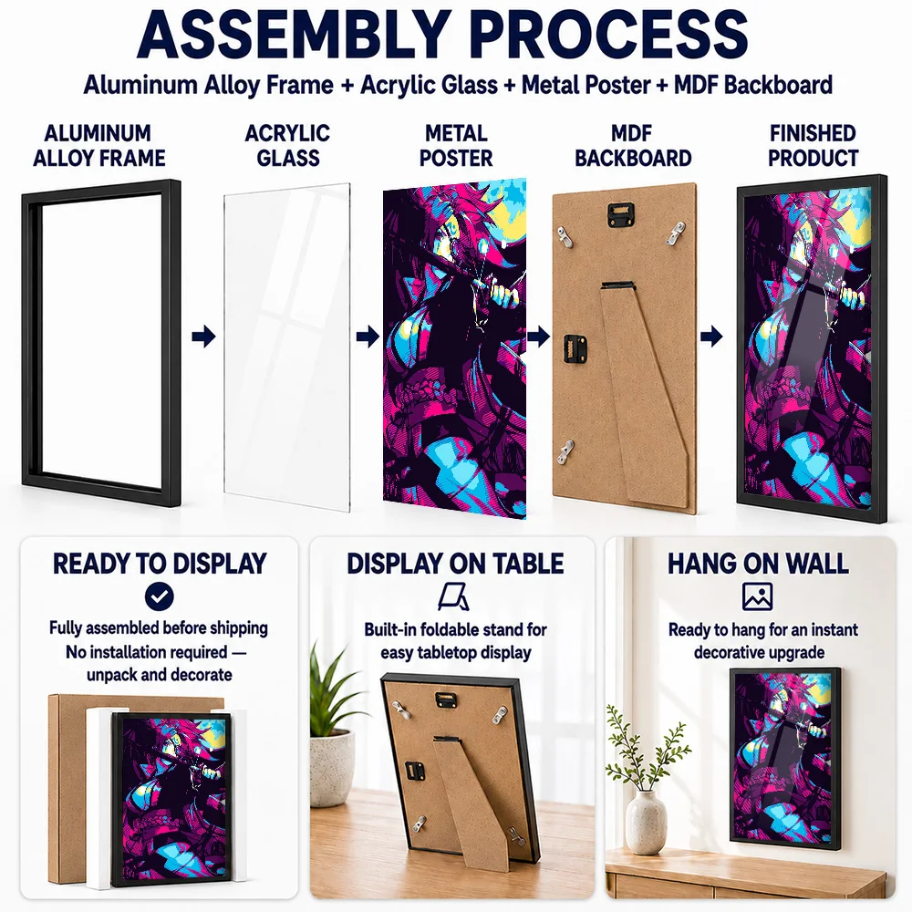 Guilty Gear Metal Poster With Aluminum Alloy Frame Customized Photo Manga Style Wall Art For Home Office Memorable Player Gift