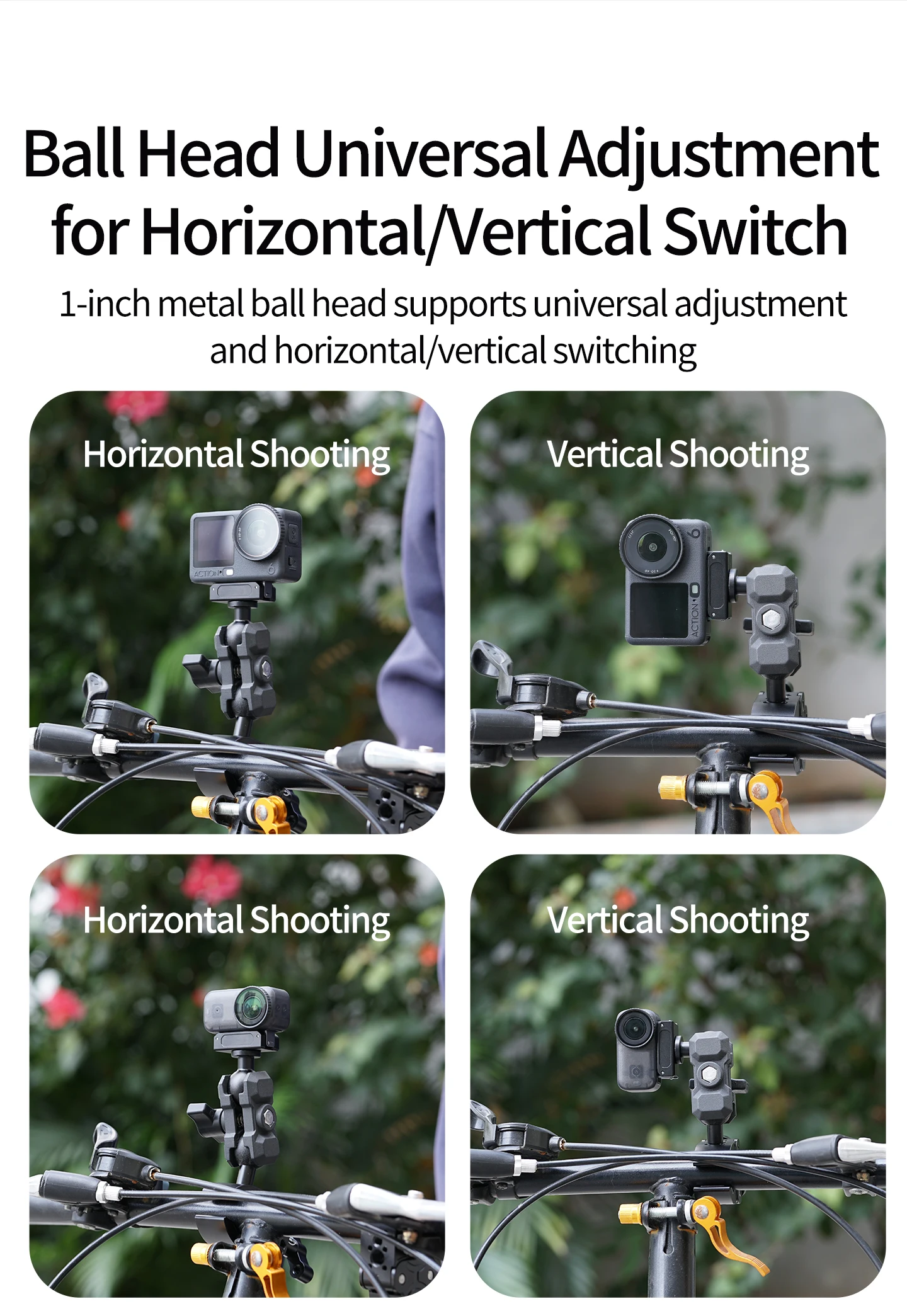 Magnetische Schnellverschluss-Klapphalterung mit zwei Klauen/1-Zoll-Kugelkopfadapterhalterung für DJI Osmo Action 6/Osmo Nano Kamera-Zubehör – Detail 16