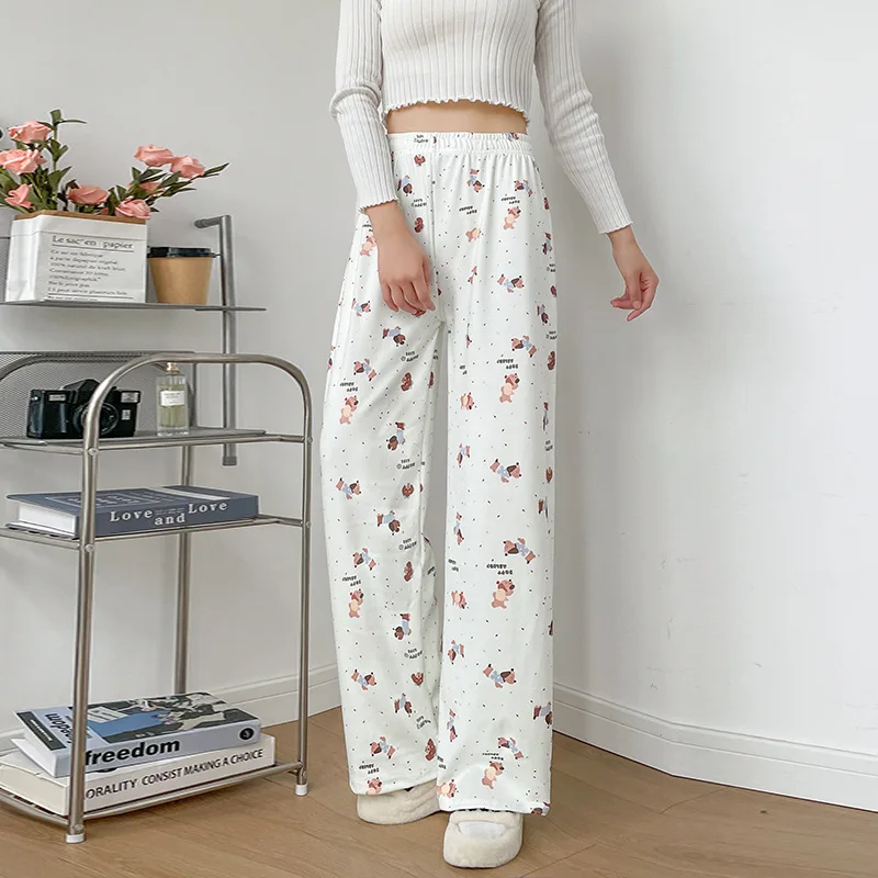 秋と冬のウォーキングパンツ綿糸スリーピングパンツ女性のカジュアルルーズパンツはホームパンツとして着用できますパジャマパンツ