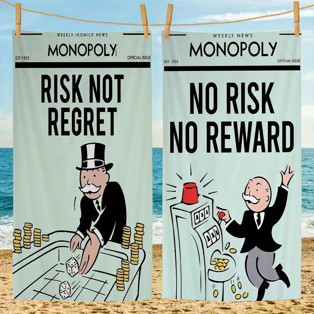 Monopoly Millionaire Dollar Money Big Microfiber Beach Towels Quick Dry Towel Sand Beach Towels Pool Towel for Travel Swim Pool