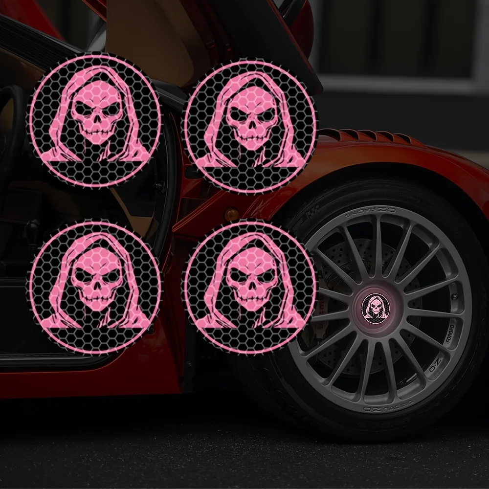 

Car Sticker, Suitable for Car Truck SUV, Wheel Trim Reaper Car Wheel Center Sticker, Self-Adhesive Vinyl Night Safety Warning