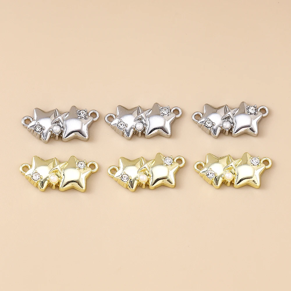Leslie 5 Stück exquisite süße Kristall-Polaris-Charms, Sterne-Anhänger für handgefertigte Tropfen-Ohrringe, Halskette, Armband, DIY-Schmuckherstellung – Detail 17