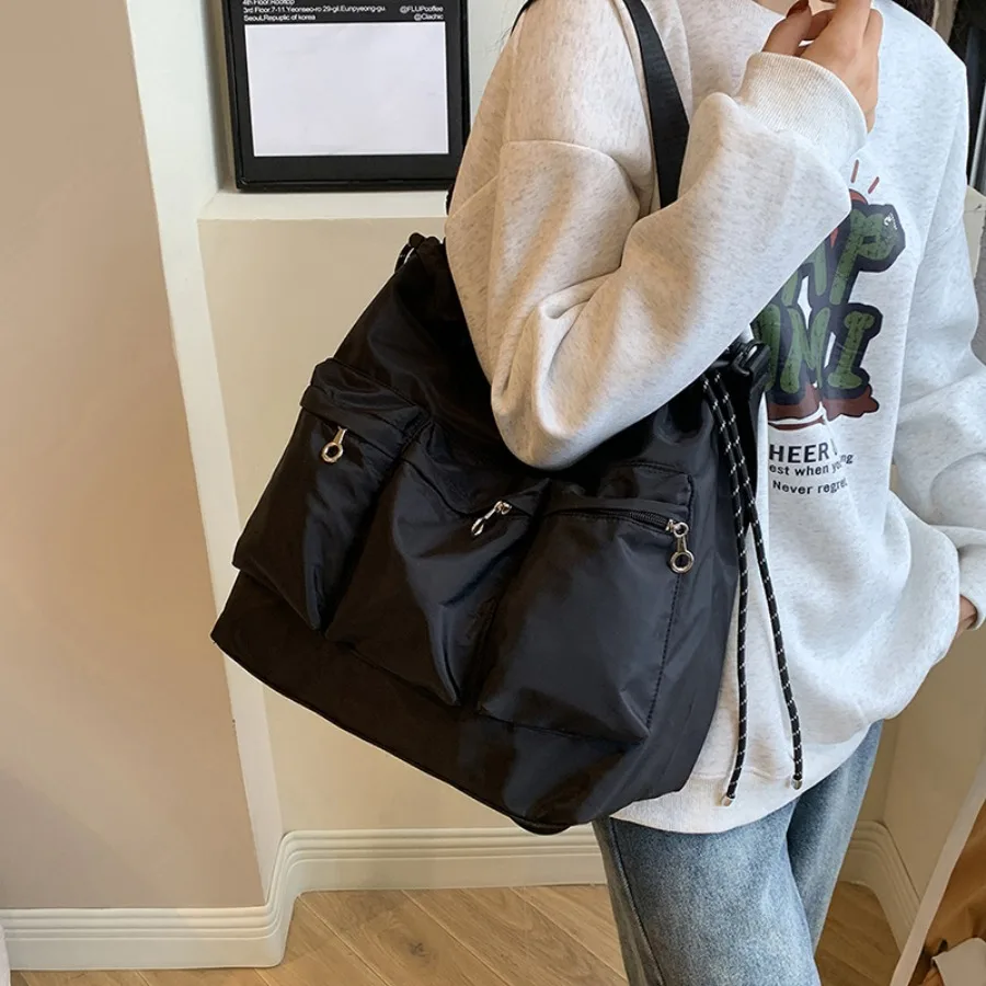 

Модная японская черная сумка-тоут в стиле Харадзюку, сумка через плечо Yankee, крутая повседневная спортивная сумка через плечо, женские сумки