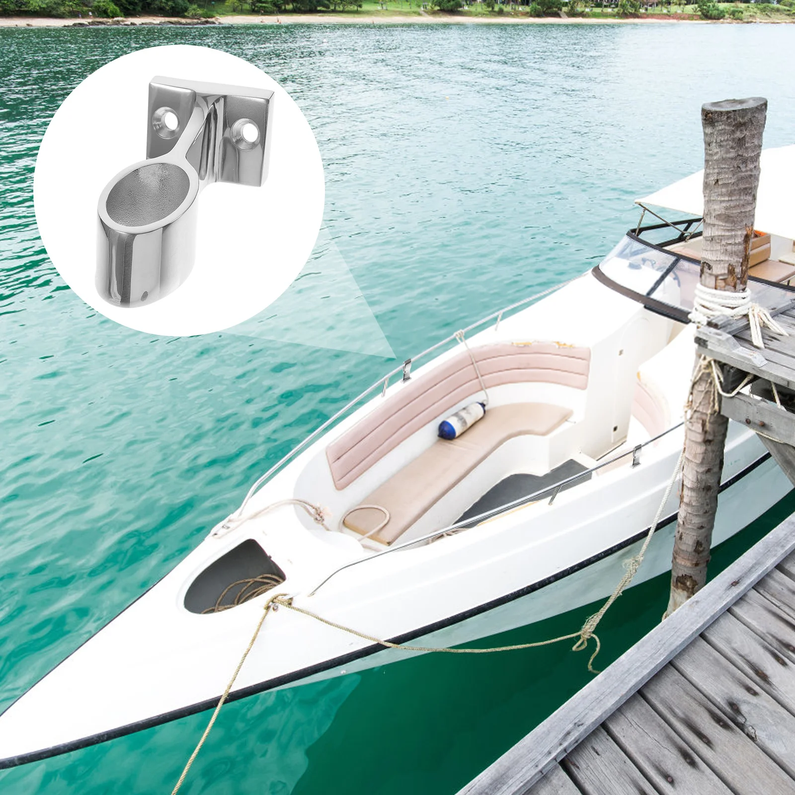 قارب من الفولاذ المقاوم للصدأ درابزين تركيب البحرية الصف 316 مرآة مصقولة السكك الحديدية قوس لدعم درابزين الدرج المقصورة #3