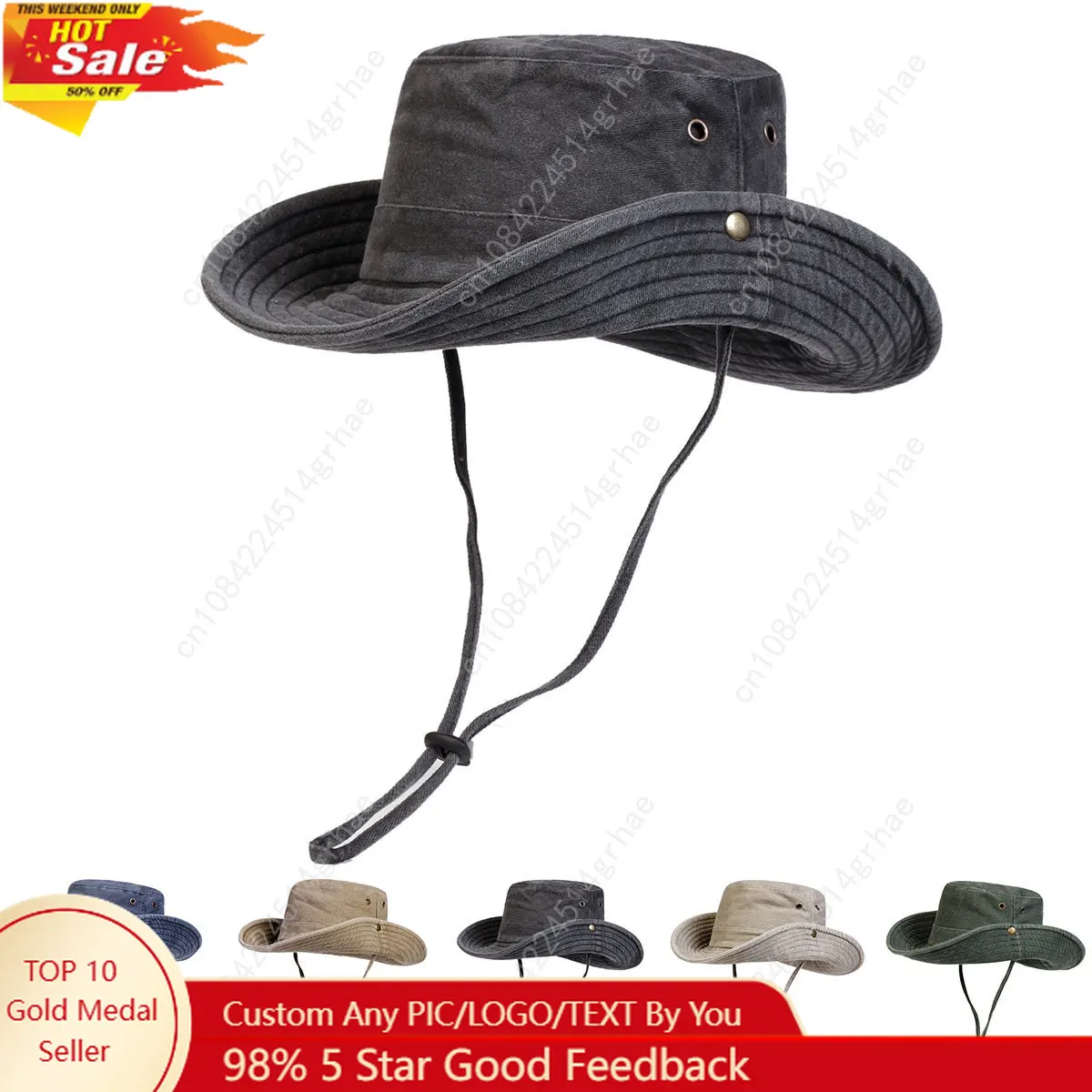 

Men Big Eaved Solid color Washed Bucket Hats Fishermen Caps Outdoor Casual Cap Men Sunscreen Hat