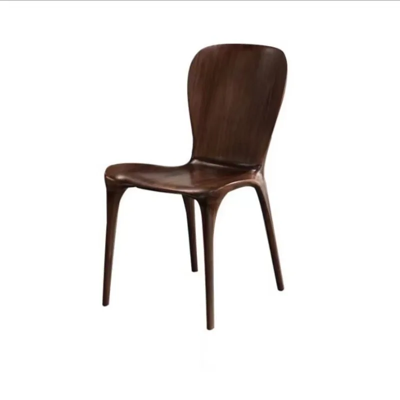 

Solid wood dining chair North American black walnut curved full tenon and mortise leisure Nordic