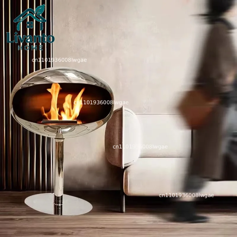 

Nordic Designer Wrought Iron Fireplaces Creative Villa Home Decor Living Room Art Heating Heater Luxury Floor-standing Ornaments