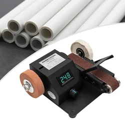 350W Electric Mini Belt Sander DIY 70mm Diameter for Knife Making Upgrade Knife Sharpening with 10PCS Abrasive Belt 8500r/min