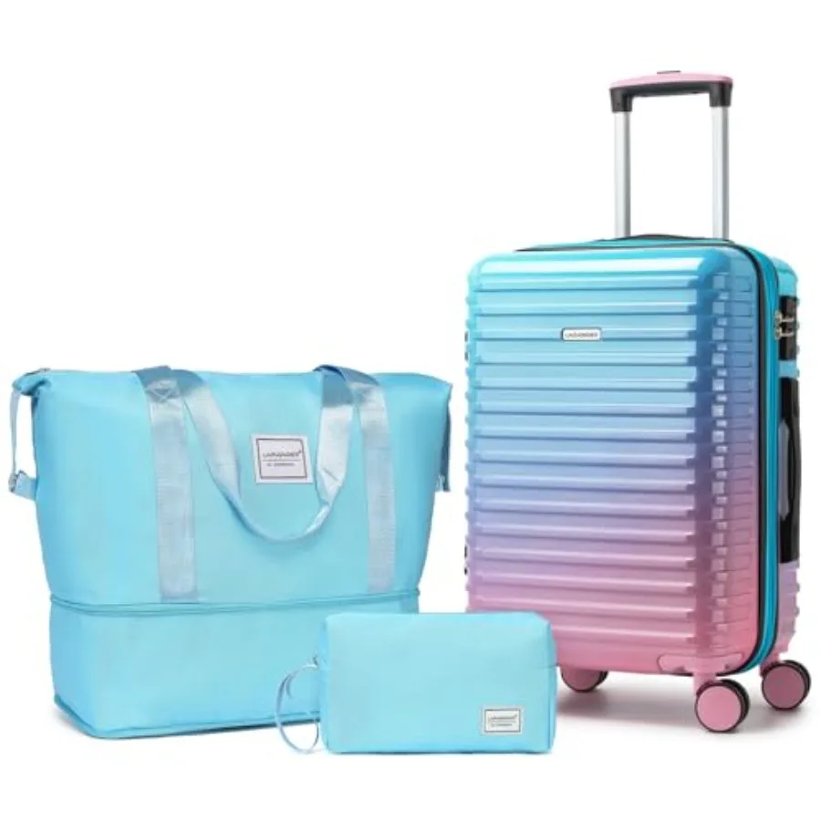 

LARVENDER Carry on Luggage 22x14x9 Airline Approved Expandable 20 Inch Hardside Suitcase with Wheels TSA Lock PC+ABS Lightweigh