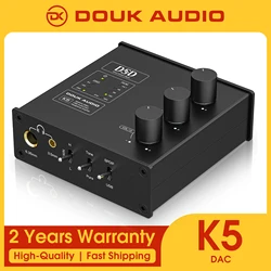 Douk Audio K5 ESS9038Q2M μ€λμ€ λ³νκΈ° USB DAC DSD256 ν€λν° μ°ν SPDIF λμ½λ 6.35 λ° 3.5mm ν€λν° μ