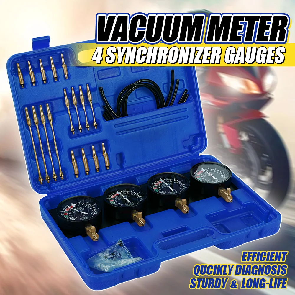 Red/blue Set Four-Cylinder Motorcycle Balance Meter Motorcycle Carburetor Synchronous Detection Meter Motorcycle Detection Tool