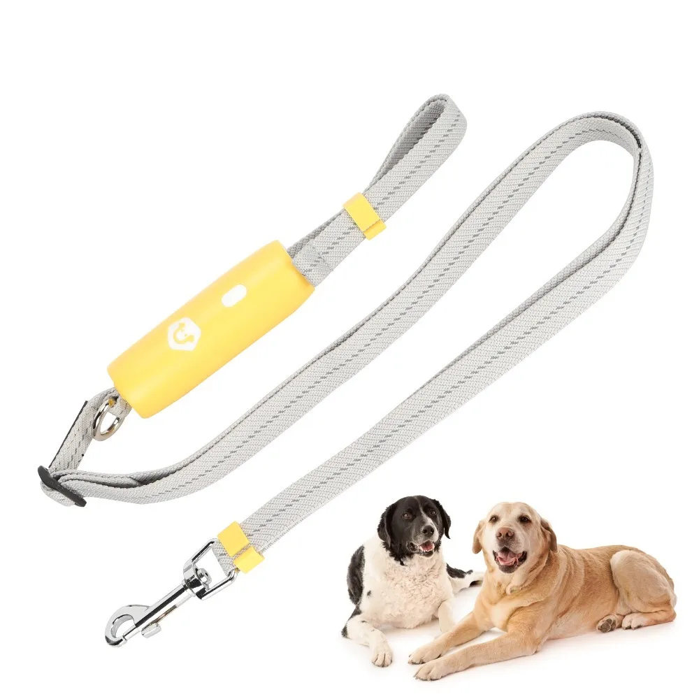 Nylon Fabric Dog Anti‑Pull Leash Elastic Buffer No Knot Structure Reflective Dog Rope Adjustable Strap Reflective Strip
