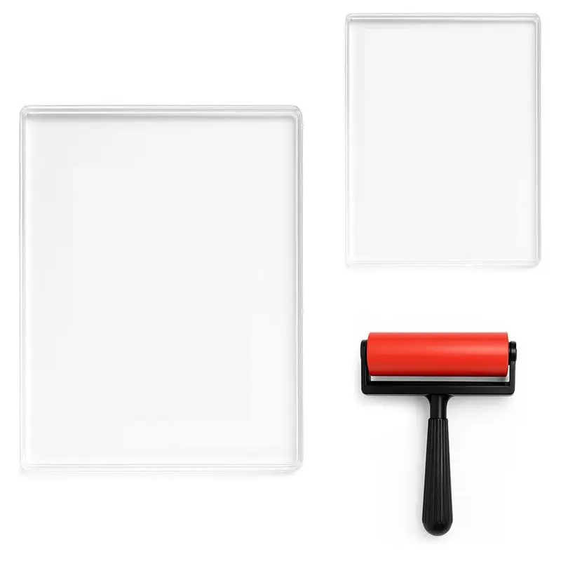 

AT84-Gel Plate Waterproof And Washable Gel Printing Plate With Rubber, Suitable For Card Making, Arts