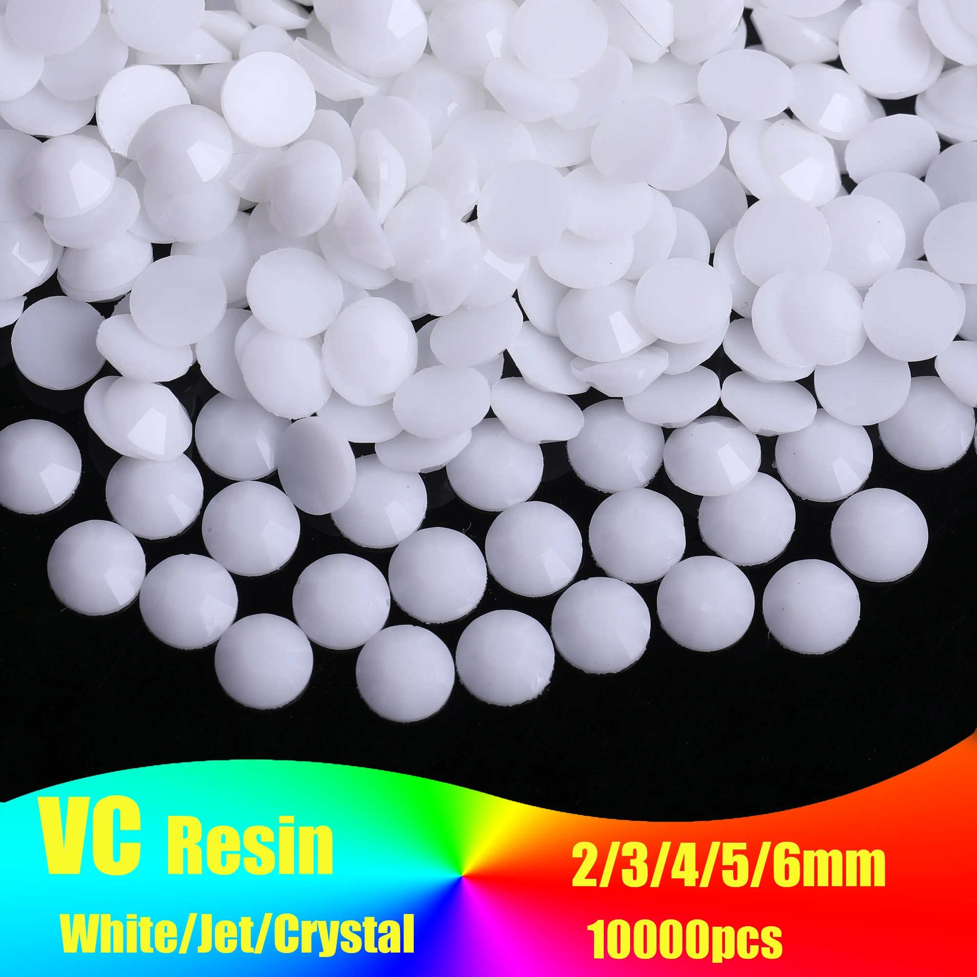 Resin White Jelly Rhinestones Embellishments For Crafts Tumblers Flatback Decorative Stones Non-hot Fix Gemstone 2 3 4 5 6mm