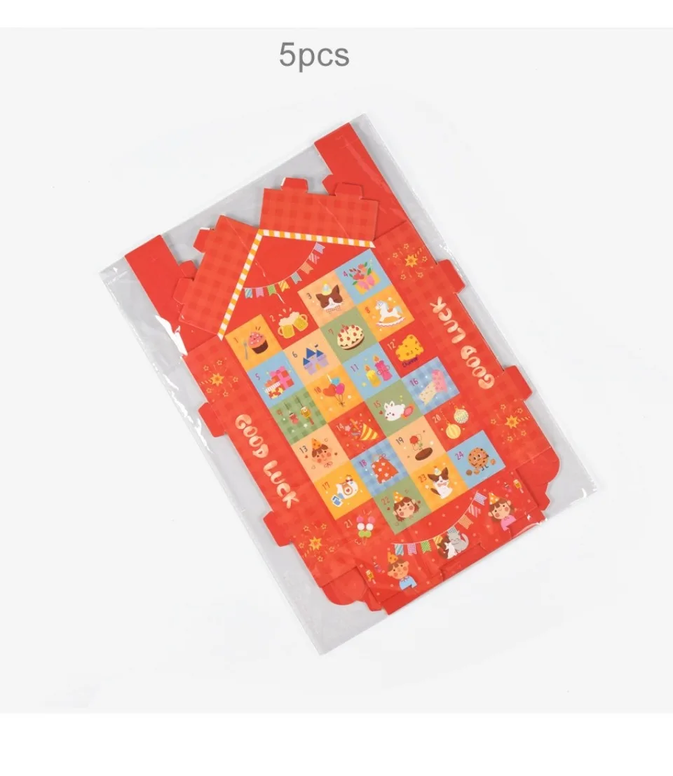5/10/15 Stück Party-Geschenkbox, 24 Fächer, lustiger Poke mit Finger, DIY-Kinder-Countdown, Adventskalender, Überraschung, Blindbox, Navidad – Detail 7